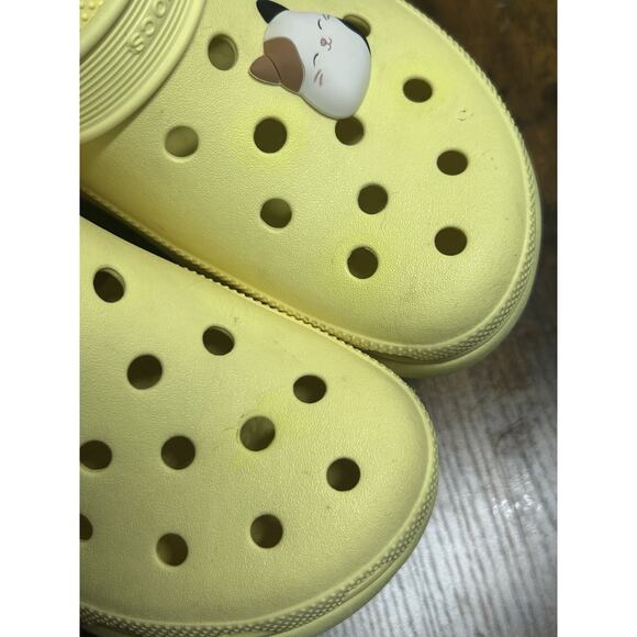 Crocs Classic Crush Platform Clog Acidic Yellow Mens 7 Women’s 9 Neon Comfort - Picture 3 of 11